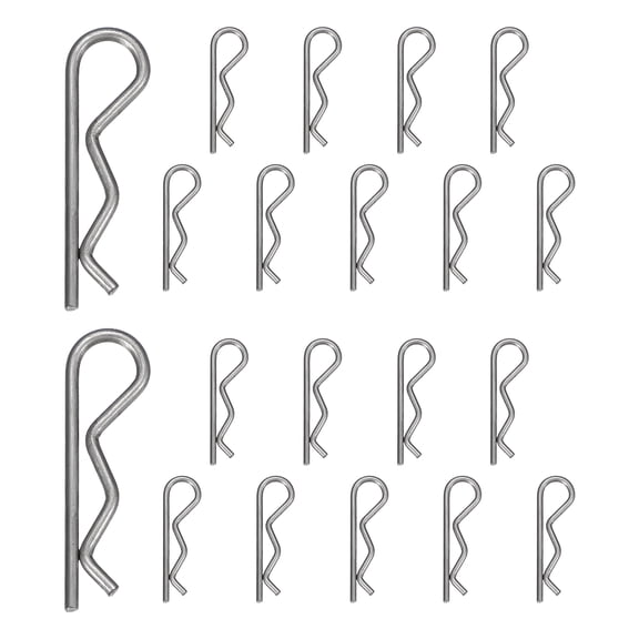 Uxcell 20pcs Cotter Pins (M2 x 40mm) - Heavy Duty R Clips Hitch Pin Clip Hardware Pins 304 Stainless Steel Spring Fasteners, for Trailer/Lawn Mowers/Tractor/Truck