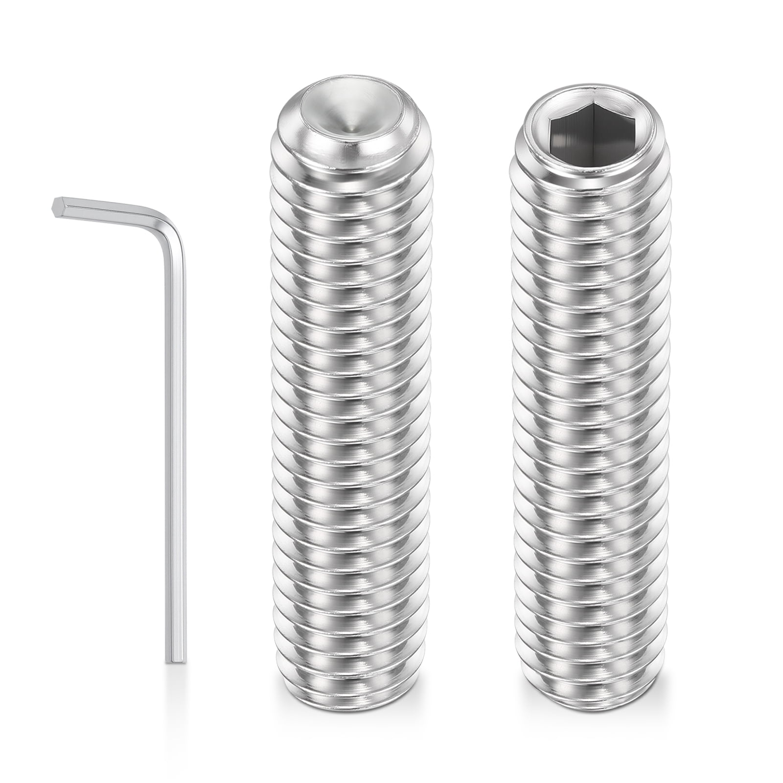 Uxcell 20pcs Cup Point Hex Socket Set Screws - [1/4