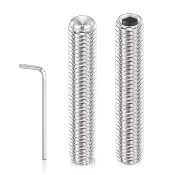 Uxcell 20pcs Cup Point Hex Socket Set Screws - [M5-0.8x30mm] 18-8 Stainless Steel Headless Allen Head Grub Set Screw with Hex Key Wrench for Door Handles, Bathroom Fixture & Towel Rack