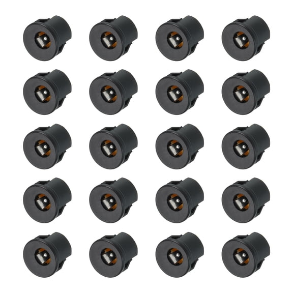 Uxcell 20pcs DC5521 Power Jack, 30V 0.5A 5.5x2.1mm 3 Pin DC Power Female Panel Mounting Connector Socket with Metal Nut Washer for Electronics Devices, Black 14x14x18mm