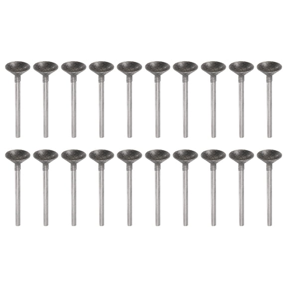 Uxcell 20pcs Diamond Grinding Head 14mm Dia 1/8" Shank Carving Bits Spherical Head Rotary Tool