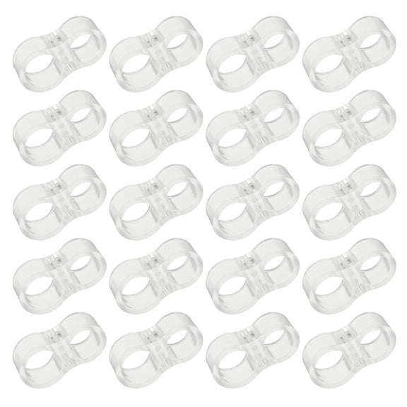 Uxcell 20Pcs Door Handle Stopper, 15/17mm Hole Door Knob Stoppers Wall Protector Bumpers Reusable Plastic Silicone for Home Cabinets Lever Buffer Shield, Transparent(Double Holes)