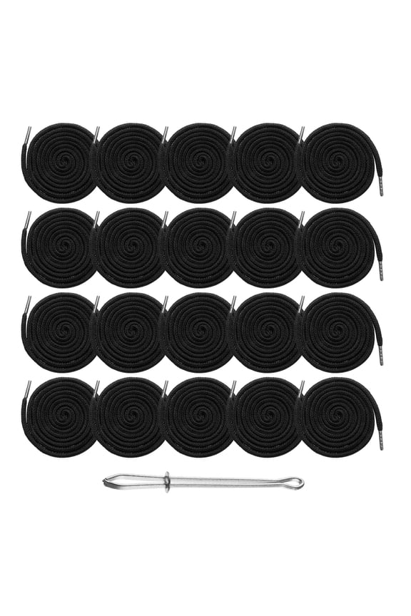 20pcs Drawstring Cords 51" Replacement Drawstring Hoodie String Sewing Tool with Easy Threader for Hoodie Sweatpants Jackets Pants Hats Coats Bags, Black