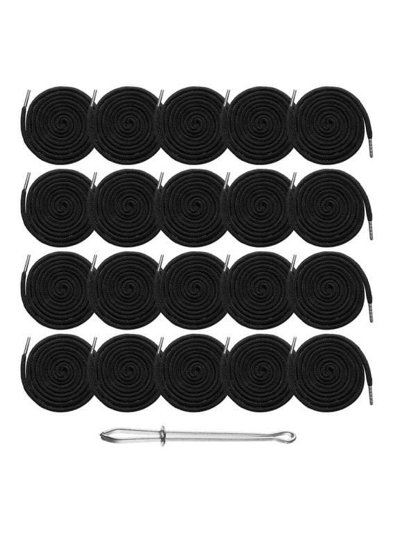 20pcs Drawstring Cords 51" Replacement Drawstring Hoodie String Sewing Tool with Easy Threader for Hoodie Sweatpants Jackets Pants Hats Coats Bags, Black