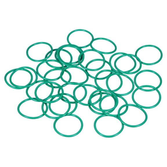 Uxcell 20pcs Fluorine Rubber O-Rings (30mm OD 25mm ID 2.5mm Width) - Metric FKM Sealing Gasket Plumbing Sealing O Rings, for Fasten Screws Flanges Faucet Pipe Valves, Green