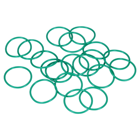 Uxcell 20pcs Fluorine Rubber O-Rings (32mm OD 27mm ID 2.5mm Width) - Metric FKM Sealing Gasket Plumbing Sealing O Rings, for Fasten Screws Flanges Faucet Pipe Valves, Green