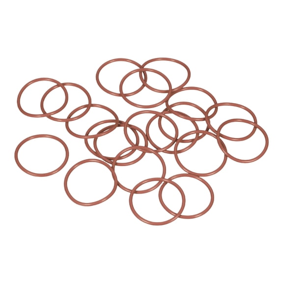 Uxcell 20pcs Fluorine Rubber O-Rings (34mm OD 30mm ID 2mm Width) - Metric FKM Sealing Gasket Plumbing Sealing O Rings, for Fasten Screws Flanges Faucet Pipe Valves, Brown
