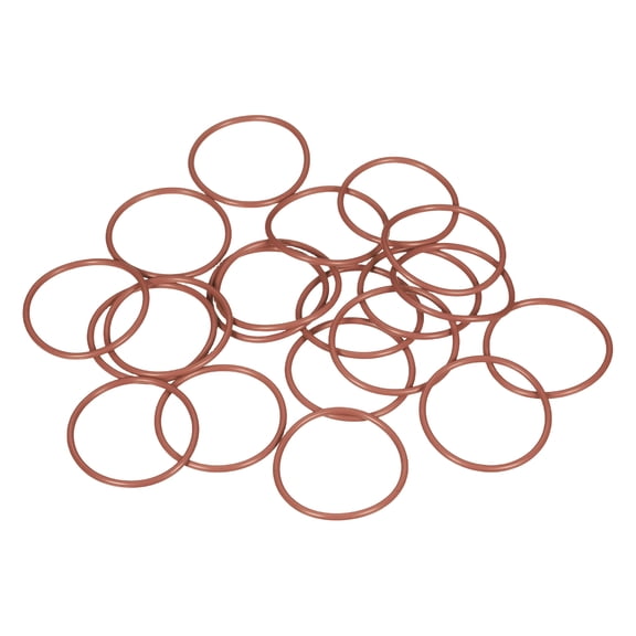 Uxcell 20pcs Fluorine Rubber O-Rings (36mm OD 32mm ID 2mm Width) - Metric FKM Sealing Gasket Plumbing Sealing O Rings, for Fasten Screws Flanges Faucet Pipe Valves, Brown