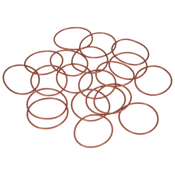 Uxcell 20pcs Fluorine Rubber O-Rings (48mm OD 44mm ID 2mm Width) - Metric FKM Sealing Gasket Plumbing Sealing O Rings, for Fasten Screws Flanges Faucet Pipe Valves, Brown