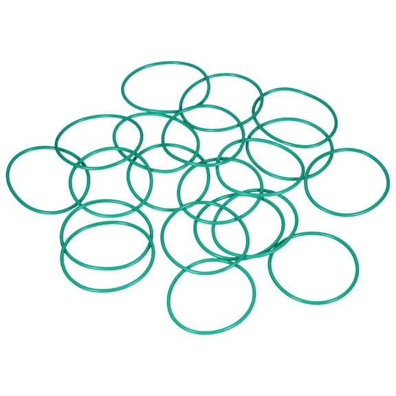Uxcell 20pcs Fluorine Rubber O-Rings (50mm OD 45mm ID 2.5mm Width) - Metric FKM Sealing Gasket Plumbing Sealing O Rings, for Fasten Screws Flanges Faucet Pipe Valves, Green