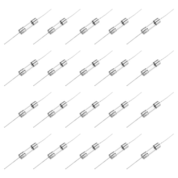 Uxcell 20Pcs Glass Tube Fuses, Axial-with Wire 5x20mm 5A 250V for Replacing or Repairing Many Home Electronics (F5A)