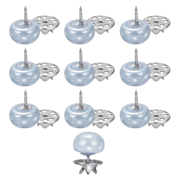 Uxcell 20pcs Grey No Sew Pearl Buttons 12mm Cover Up Pins Removable Reusable Craft Button for Shirt Dress DIY Crafts Clothes Decoration