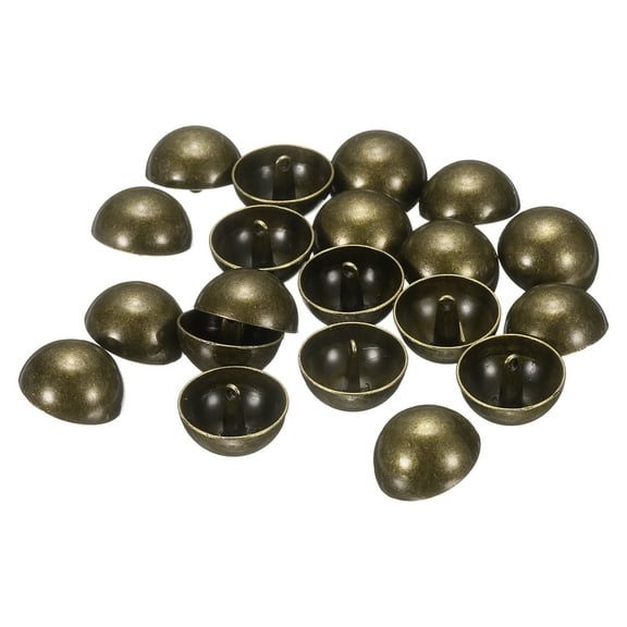 Uxcell 20pcs Hal-Domed Metal Sewing Buttons, 25mm / 1" Half Round Mushroom Pearl Cap Metal Buttons for Blazer Suit, Coat, Bronze