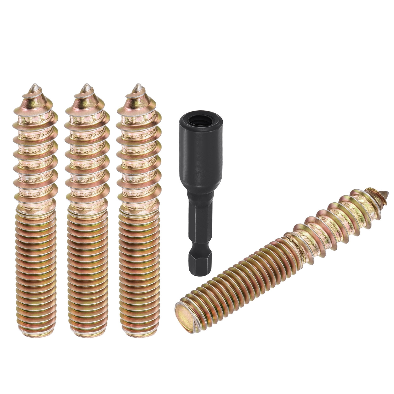 Uxcell 20pcs Hanger Bolts with Driver - [M8-1.25x50] Double Headed Wood ...