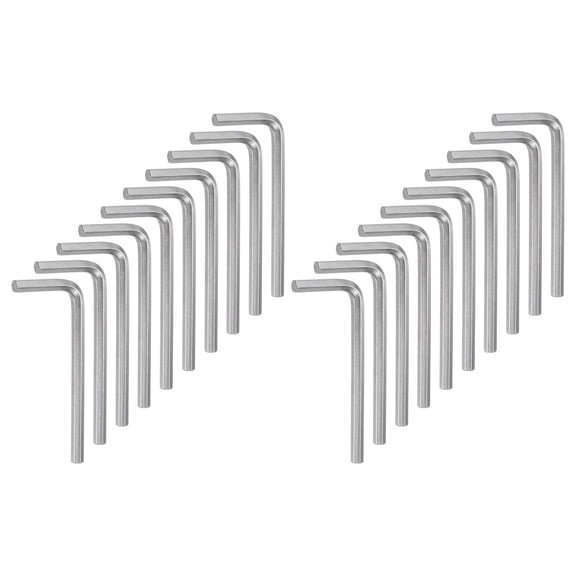 Uxcell 20pcs Hex Key Wrench 6mm L-Shape Hexagon Metric Wrenches Chrome Vanadium Steel Repairing Tool, Silver Tone