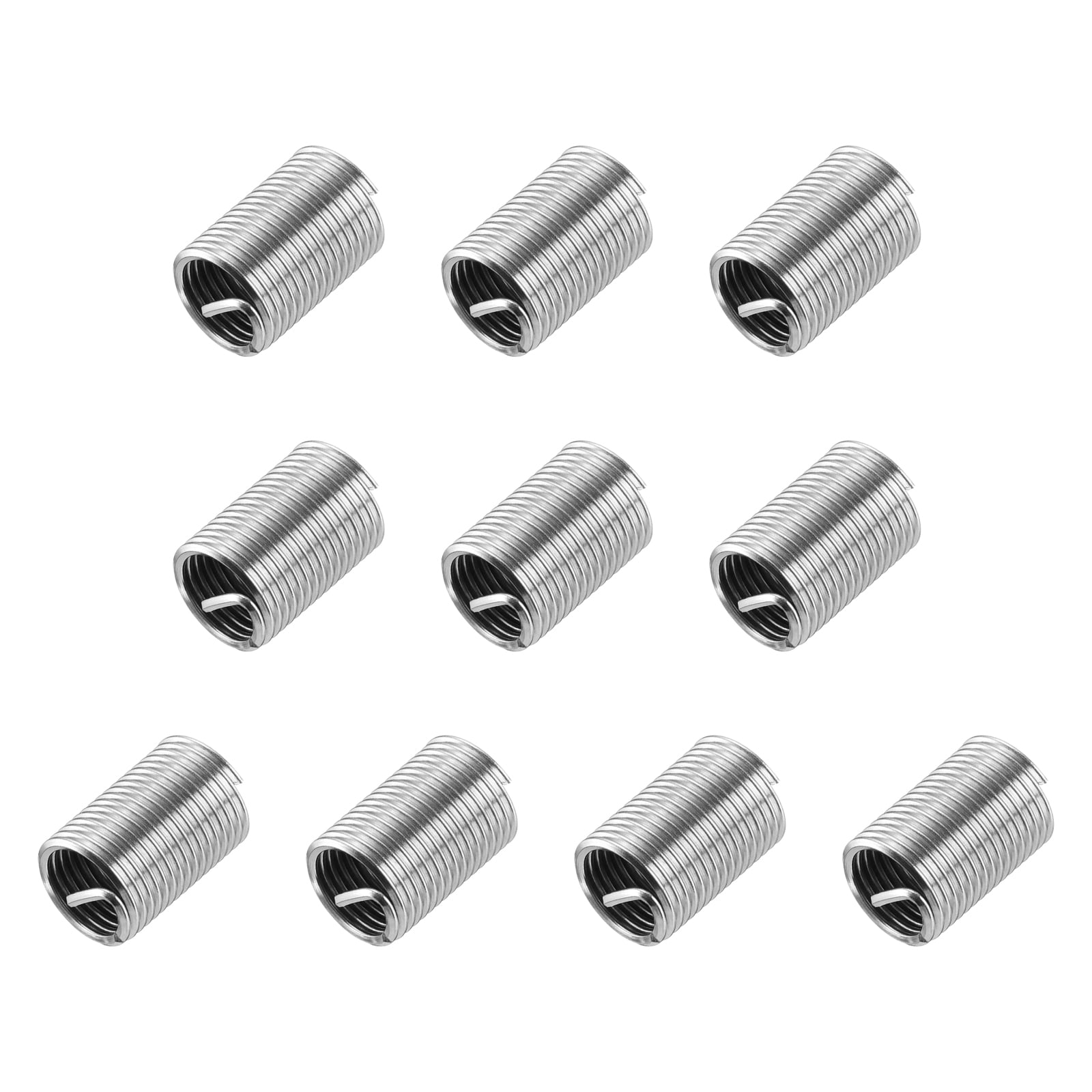 Uxcell 20pcs M10 x 1.25 2.5D Wire Thread Inserts 304 Stainless Steel ...