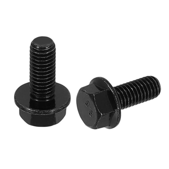 Uxcell 20pcs M5-0.8 x 12mm Metric Flange Hex Cap Bolt Partial Thread DIN 6921 Flanged Bolts Hexagon Screws Carbon Steel Black Oxide Plated Black
