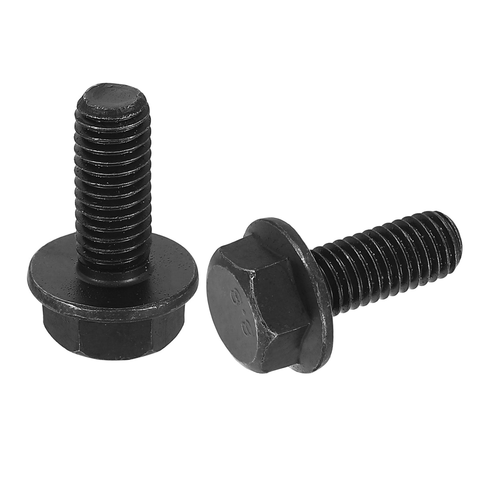 Uxcell 20pcs M8-1.25 x 20mm Flange Hex Head Bolt Fully Thread Metric DIN 6921 Carbon Steel Black Oxide Plated Flanged Hexagon Screws, Black