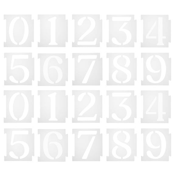 Uxcell 20pcs Number Stencils 2 Inch Plastic Reusable Number Painting Templates 0-9 Address Curb Stencil Kit for Mailbox Signs House Address Road Wall Art