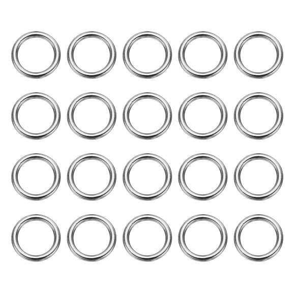 Uxcell 20pcs O Ring Buckles 1/2" Zinc Alloy Electroplated Round Buckles, Silver