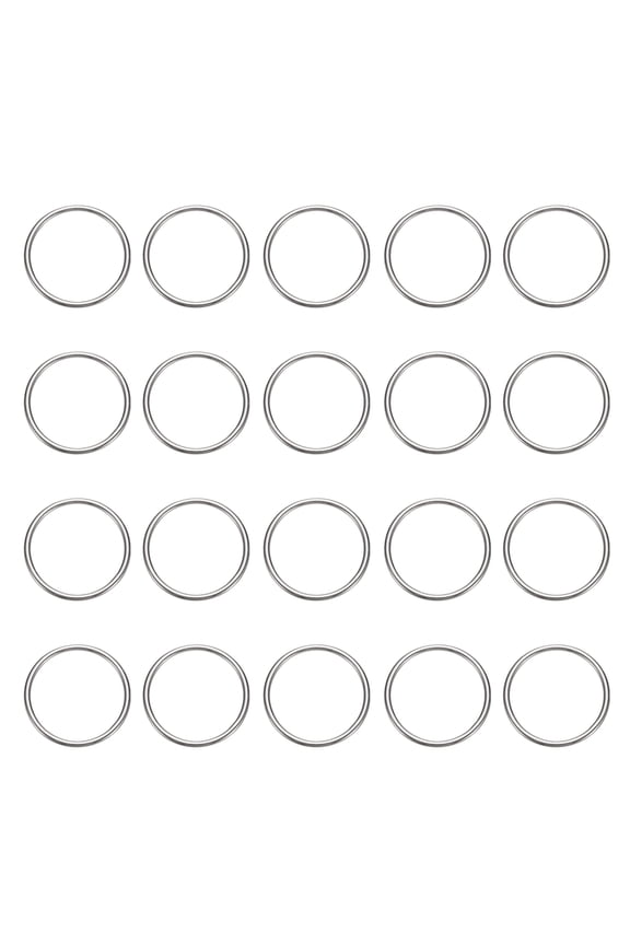 20pcs O Ring Buckles 1-9/16" Dia 0.12" Thickness Stainless Steel Polished Round Ring Buckles Multi-Purpose Buckle Loop Ring for Hardware Bags Belts Craft DIY Accessories, Silver