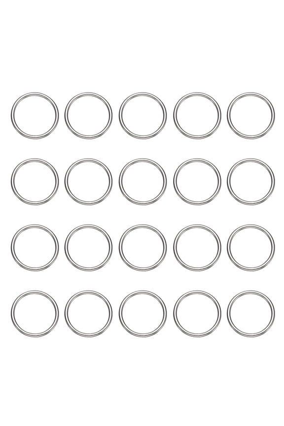 20pcs O Ring Buckles 1-9/16" Dia 0.16" Thickness Stainless Steel Polished Round Ring Buckles Multi-Purpose Buckle Loop Ring for Hardware Bags Belts Craft DIY Accessories, Silver