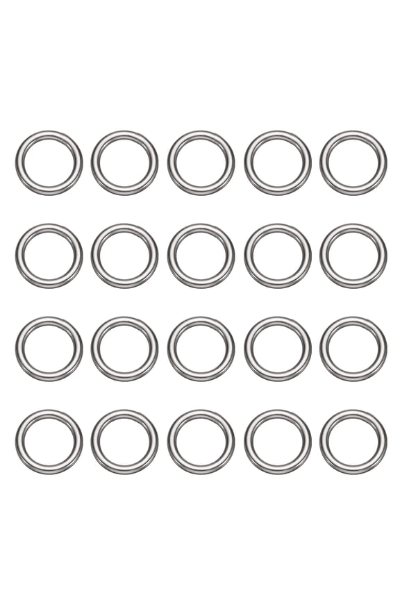 20pcs O Ring Buckles 1" Dia 0.2" Thickness Stainless Steel Polished Round Ring Buckles Multi-Purpose Buckle Loop Ring for Hardware Bags Belts Craft DIY Accessories, Silver