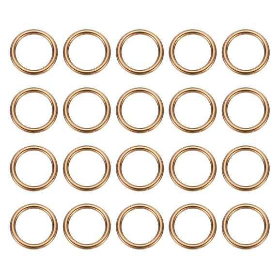 Uxcell 20pcs O Ring Buckles 3/4" Zinc Alloy Electroplated Round Buckles, Gold
