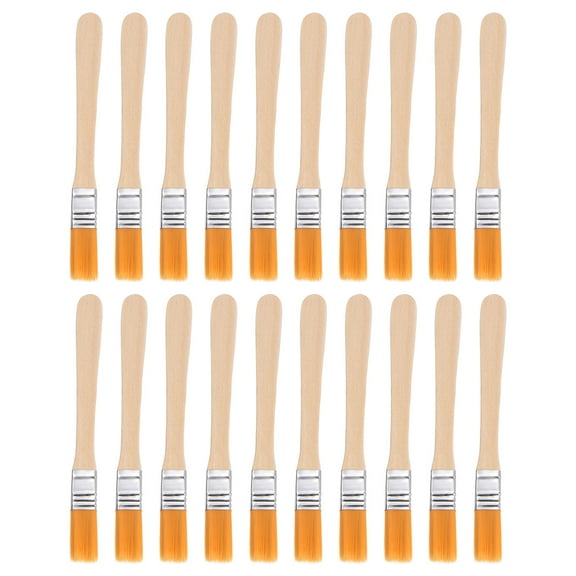 Uxcell 20pcs Paint Brushes 0.5" Paint Brush Nylon Flat Wall Paint Brush with Wood Handle for Furniture, Orange