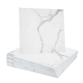 Uxcell 20Pcs Peel and Stick Marble Tiles, Waterproof Wall Panel Backsplash, 11.81"x11.81" Peel and Stick Shower Tiles for Bathroom, White with Grey Veins Design