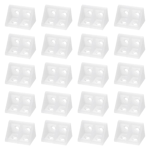 Uxcell 20pcs Plastic Corner Braces 34 x 20 x 20mm L-Shape 90 Degree Right Angle Brackets Corner Braces for Furniture Support Chairs Wood Shelf Cabinets Box, Clear