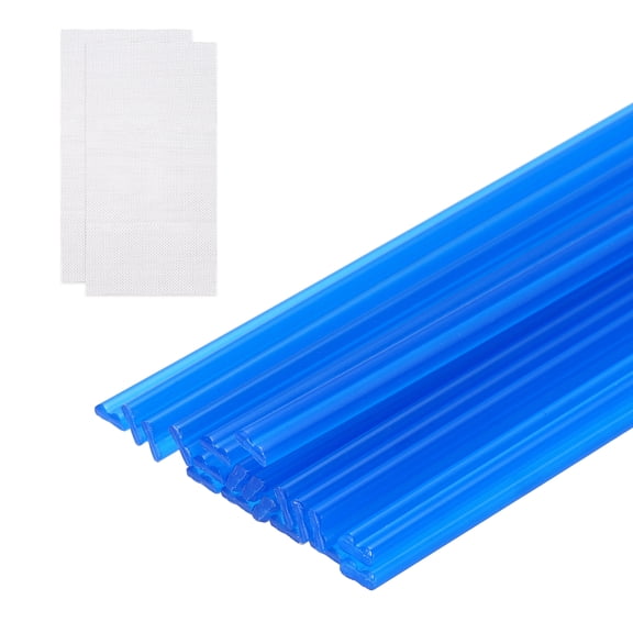 Uxcell 20Pcs Plastic Welding Rods 10" PP Welding Repair Strips Welder Rods with Reinforcing Mesh Blue