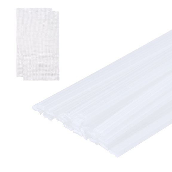 Uxcell 20Pcs Plastic Welding Rods 10" PP Welding Repair Strips Welder Rods with Reinforcing Mesh White