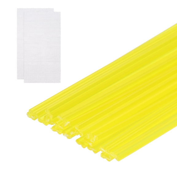 Uxcell 20Pcs Plastic Welding Rods 10" PP Welding Repair Strips Welder Rods with Reinforcing Mesh Yellow