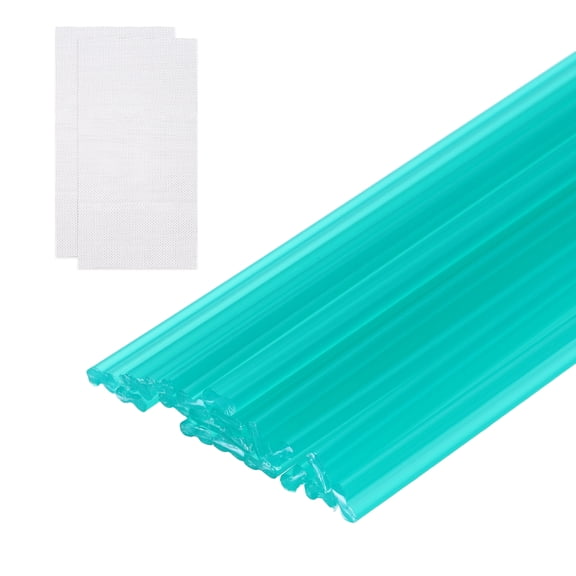 Uxcell 20pcs Plastic Welding Rods, 20 Inch PP Welding Repair Strips Welder Rods with Reinforcing Mesh for Car Bumpers, Kayak Repair, Plastic Welder, Green