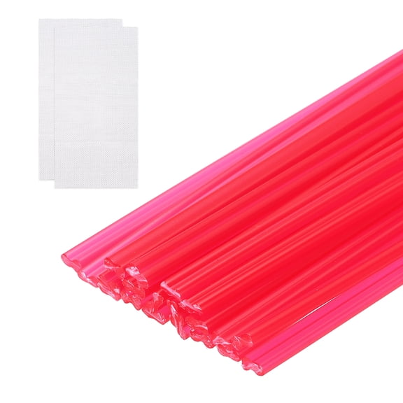 Uxcell 20Pcs Plastic Welding Rods 20" PP Welding Repair Strips Welder Rods with Reinforcing Mesh Red