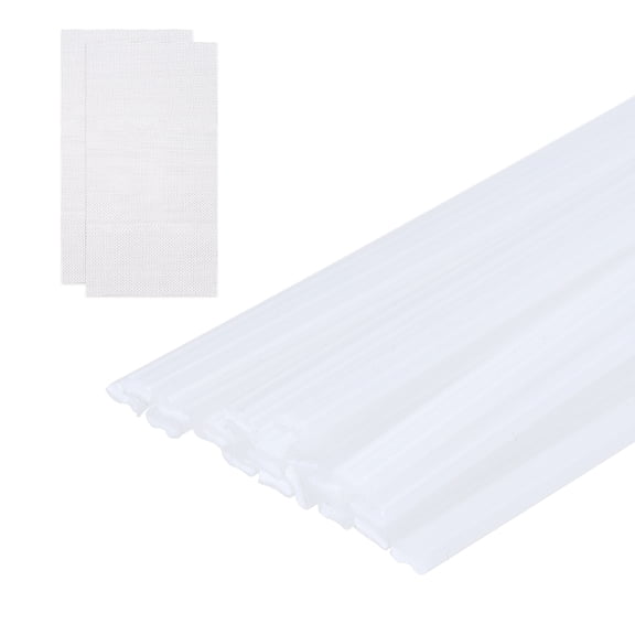 Uxcell 20Pcs Plastic Welding Rods 20" PP Welding Repair Strips Welder Rods with Reinforcing Mesh White