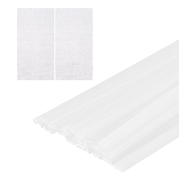 Uxcell 20pcs Plastic Welding Rods, 8 Inch PE Welding Repair Strips Welder Rods with Reinforcing Mesh for Car Bumpers, Kayak Repair, Plastic Welder, White