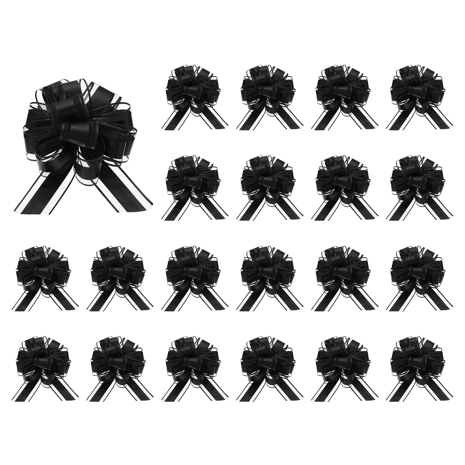 Uxcell 20pcs Pull Bows 6.3 Inches Wide Organza Ribbon Bow for Gift ...