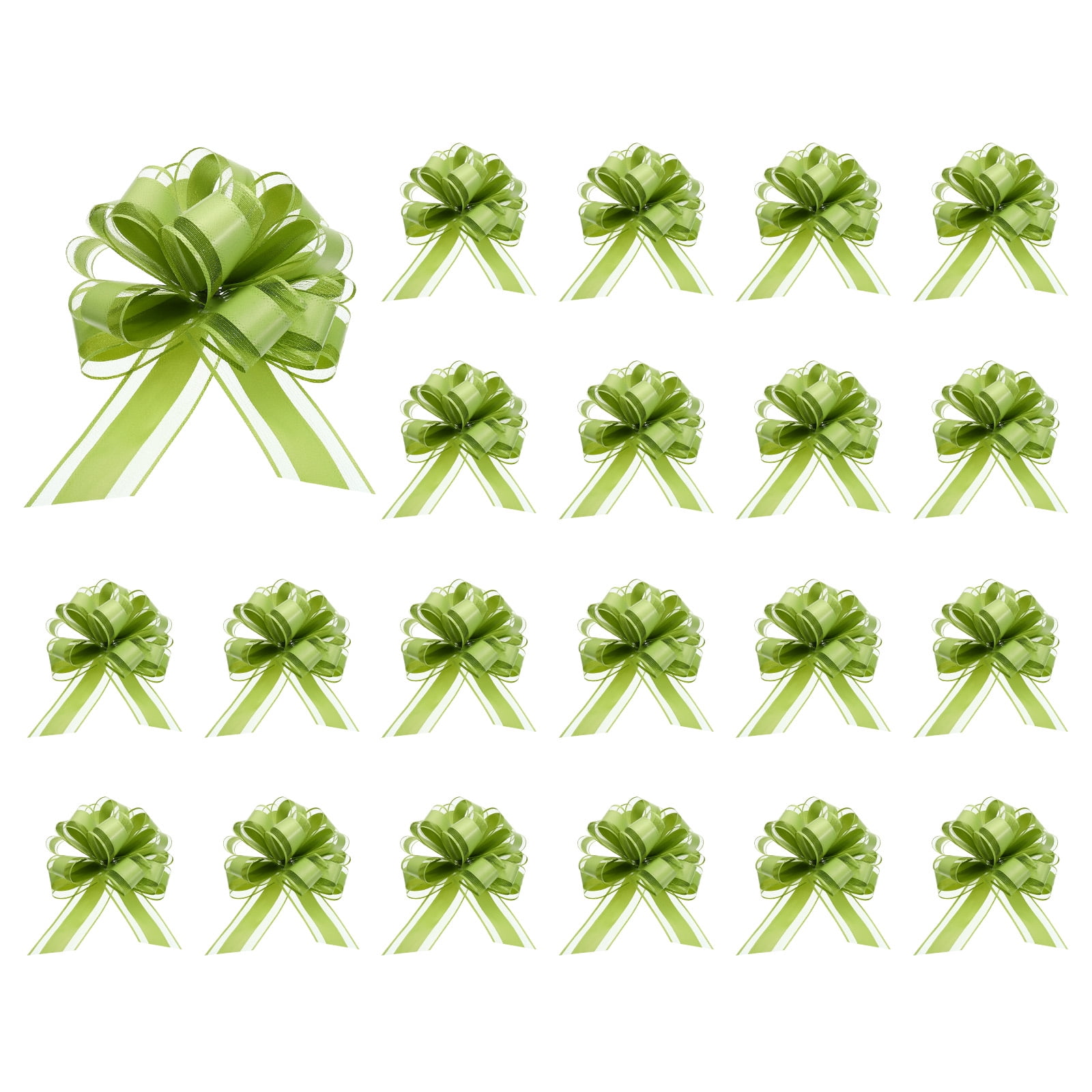 Uxcell 20pcs Pull Bows 6.3 Inches Wide Organza Ribbon Bow for Gift ...