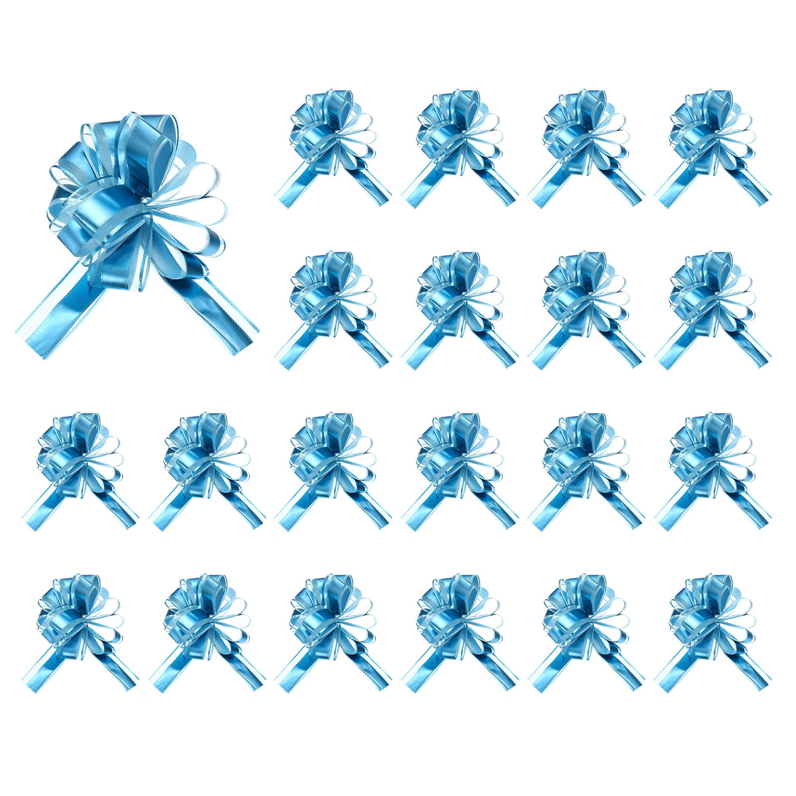 Uxcell 20pcs Pull Bows 6.3 Inches Wide Organza Ribbon Bow for Gift ...