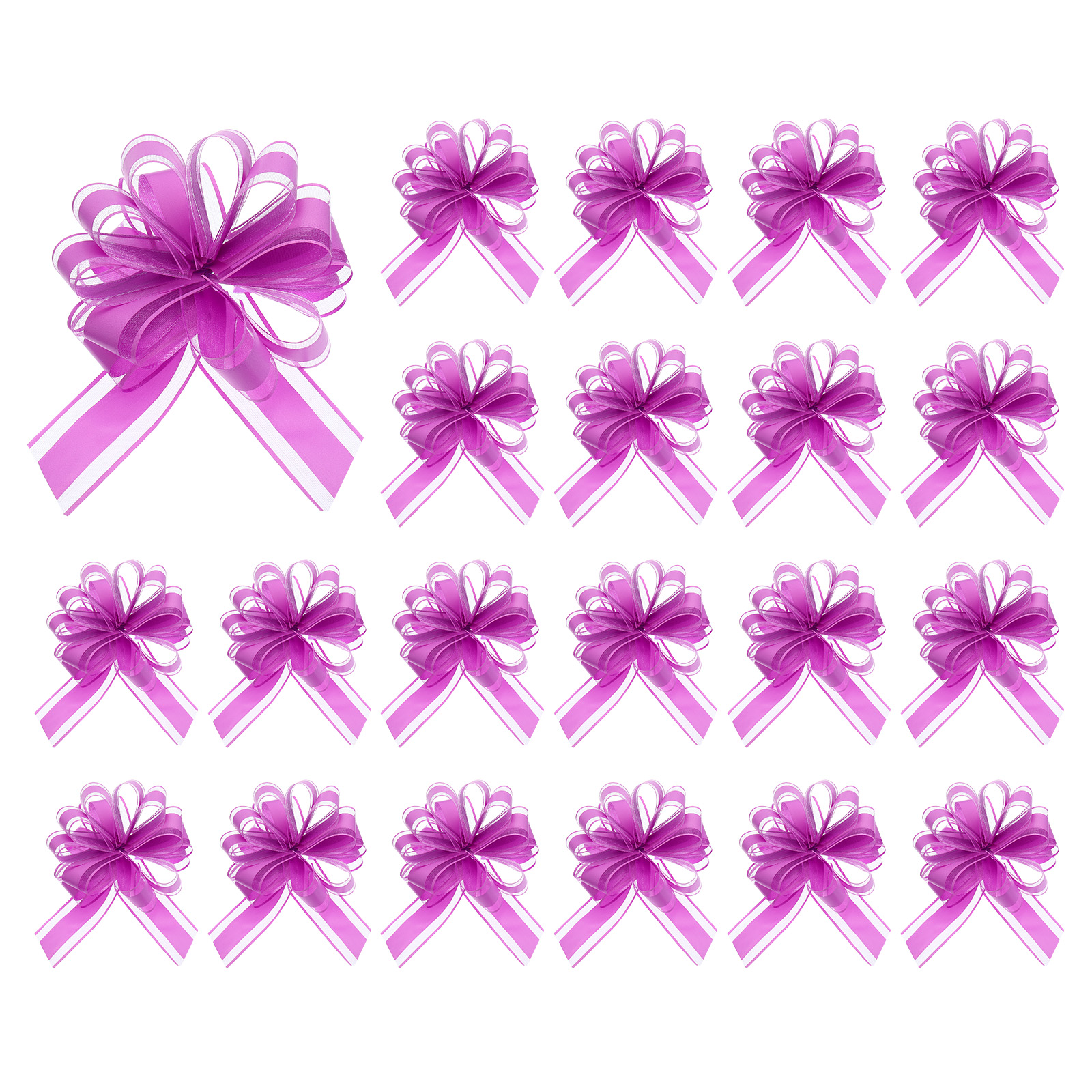 Uxcell 20pcs Pull Bows 6.3 Inches Wide Organza Ribbon Bows for Gift ...