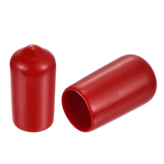 Uxcell 20pcs Round Rubber End Caps 0.33" Burgundy Red Vinyl Cover Screw Protector