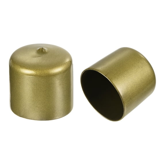 Uxcell 20pcs Round Rubber End Caps 1.77" Gold Cover Screw Thread Protectors