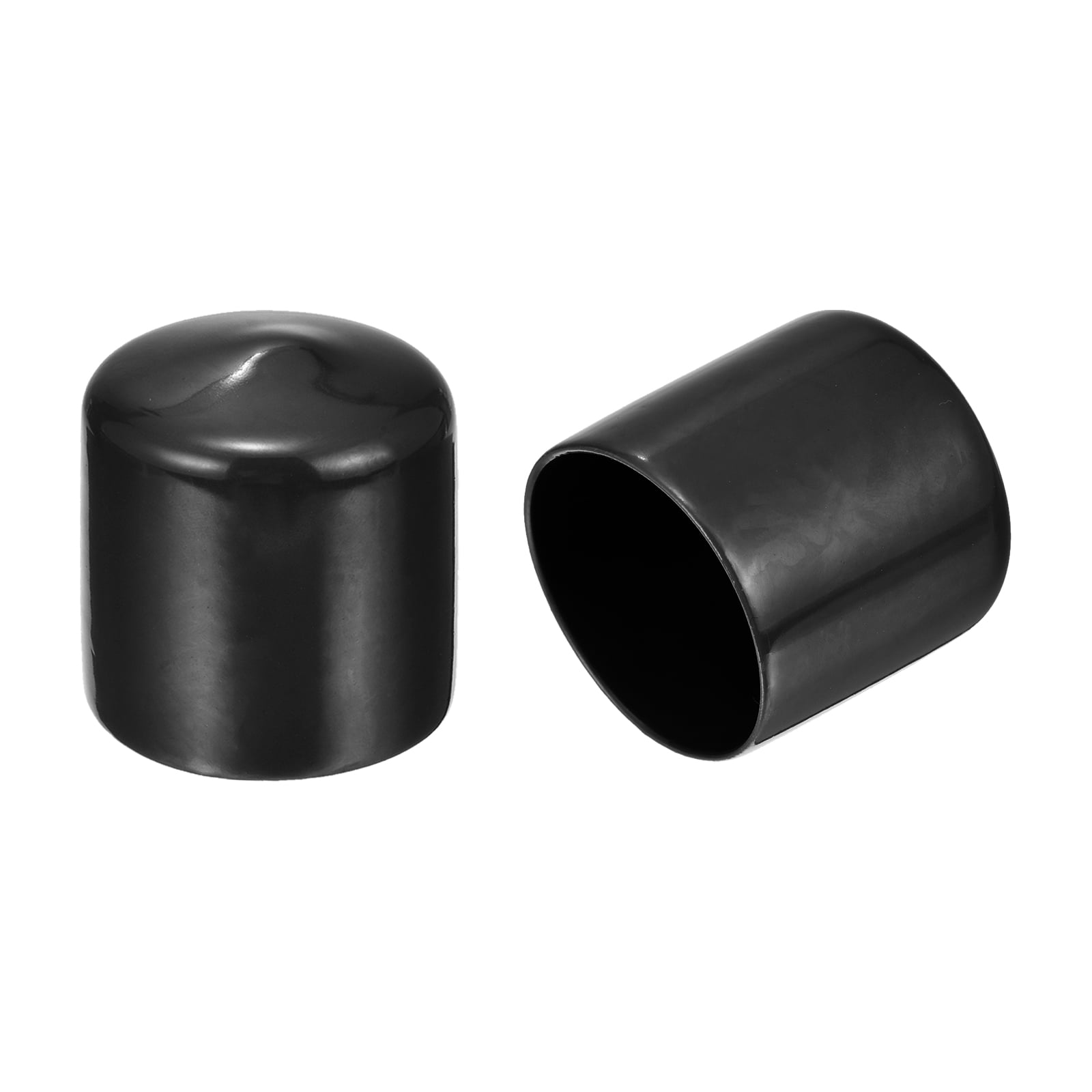 Uxcell 20pcs Round Rubber End Caps 1.57" Black Cover Screw Thread Protectors