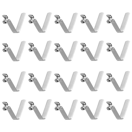 Uxcell 20pcs Single Button Kayak Paddle Snap Spring Clip 26mmx4.8mm V Shaped Hollow Lift Telescopic Locking Pole Clips