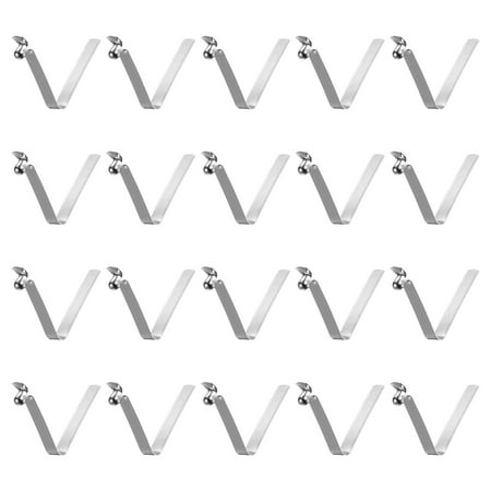Uxcell 20pcs Single Button Kayak Paddle Snap Spring Clip 30mmx3.8mm V Shaped Hollow Lift Telescopic Locking Pole Clips