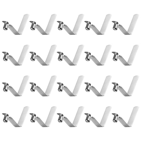 Uxcell 20pcs Single Button Kayak Paddle Snap Spring Clip 32mmx5.8mm V Shaped Hollow Lift Telescopic Locking Pole Clips