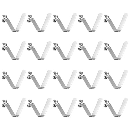 Uxcell 20pcs Single Button Kayak Paddle Snap Spring Clip 34mmx4.8mm V Shaped Hollow Lift Telescopic Locking Pole Clips