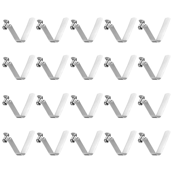 Uxcell 20pcs Single Button Kayak Paddle Snap Spring Clip 34mmx4.8mm V Shaped Hollow Lift Telescopic Locking Pole Clips